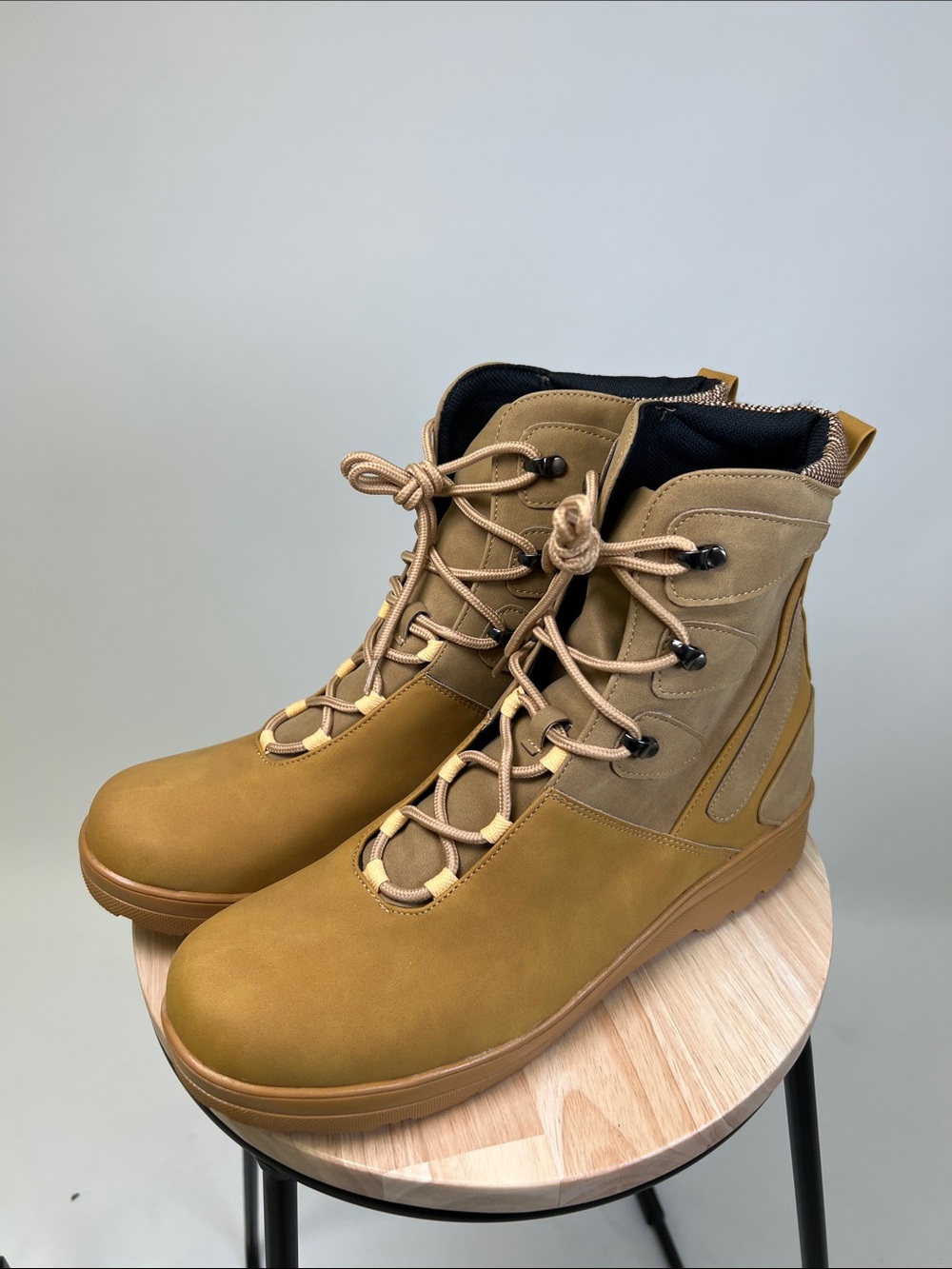 Unbranded Men's Brown / Tan Lace-Up Tan Lightweight Utility Boots Size 44 / 11